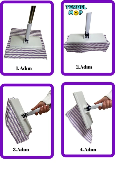 Tembel Mop Tüm Bezleri Kendi Alabilen Otomatik Mop Yüzey Temizlik Havlusu Kullan At Bezler Için - 3