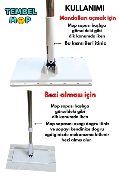 Tembel Mop Tüm Bezleri Kendi Alabilen Otomatik Mop Yüzey Temizlik Havlusu Kullan At Bezler Için - 2