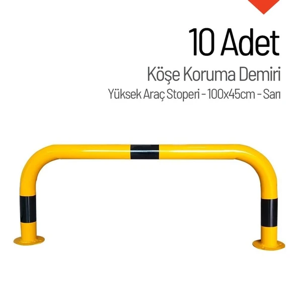 10'lu Köşe Koruma Demiri Seti - Yüksek Araç Stoperi 100x45cm