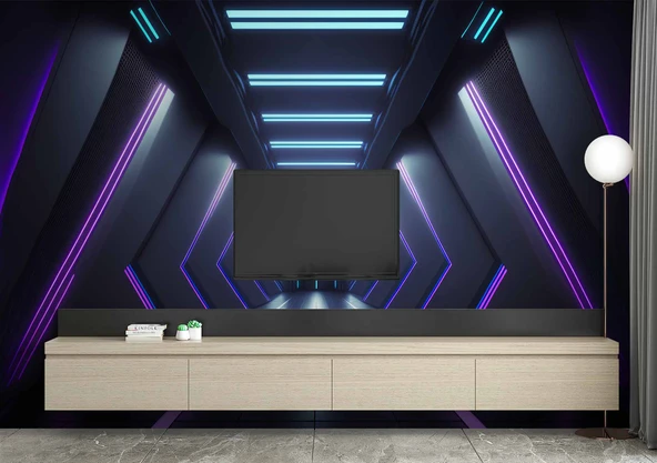 3D Derinlik Modern Koridor Duvar Kağıdı Baskı - Resim 3