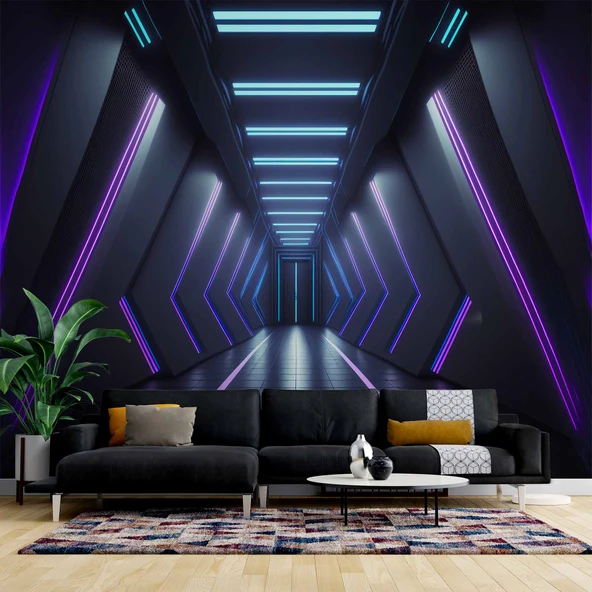 3D Derinlik Modern Koridor Duvar Kağıdı Baskı