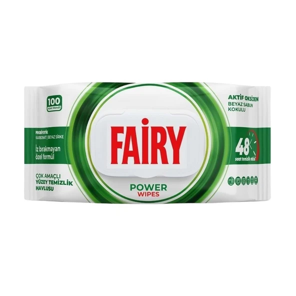 Fairy Power Yüzey Temizlik Havlusu Beyaz Sabun 100'lü