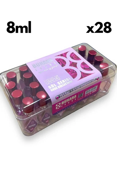 8 ML Buhara Gül Serisi Hediyelik Dağıtmalık Esans 28'Li