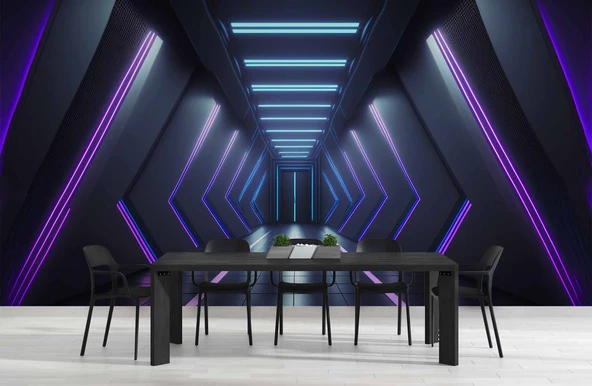 3D Derinlik Modern Koridor Duvar Kağıdı Baskı - Resim 5