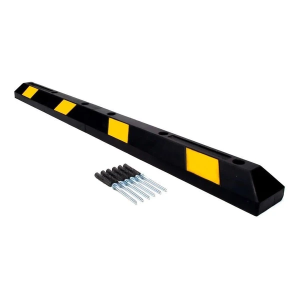 Kauçuk Araç Stoperi – 183x15x10 cm | 10'lu Dayanıklı Otopark Seti - Resim 2