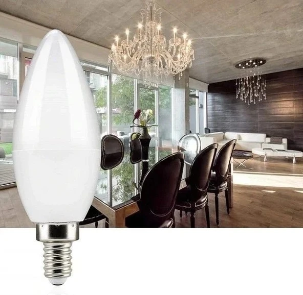 Şila Led Buji Tipi 7W Ampul E14 Duy Sıcak Beyaz 4000K Aydınlatma A++ - 2