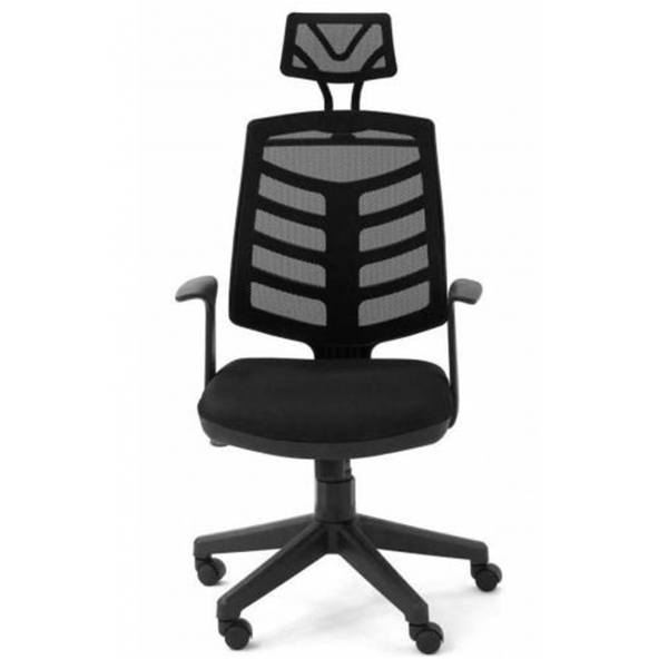 PORZİYON PİRAMİT FİLELİ BAŞLIKLI ÇALIŞMA KOLTUĞU BİLGİSAYAR KOLTUĞU MAKAM KOLTUĞU FİLELİ SİYAH