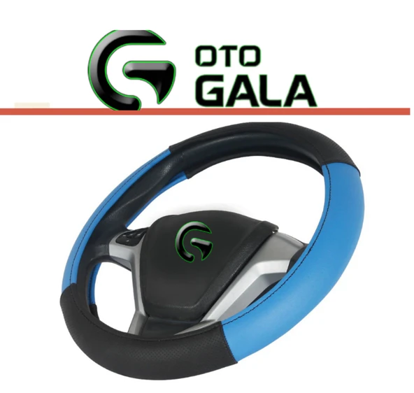 DİREKSİYON KILIFI GEÇMELİ MİNİBUS 42 CM 4 PARÇA SİYAH-MAVİ - 2