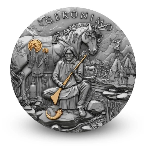 AgaKulche Geronimo Altın Kaplama Gümüş Sikke Coin