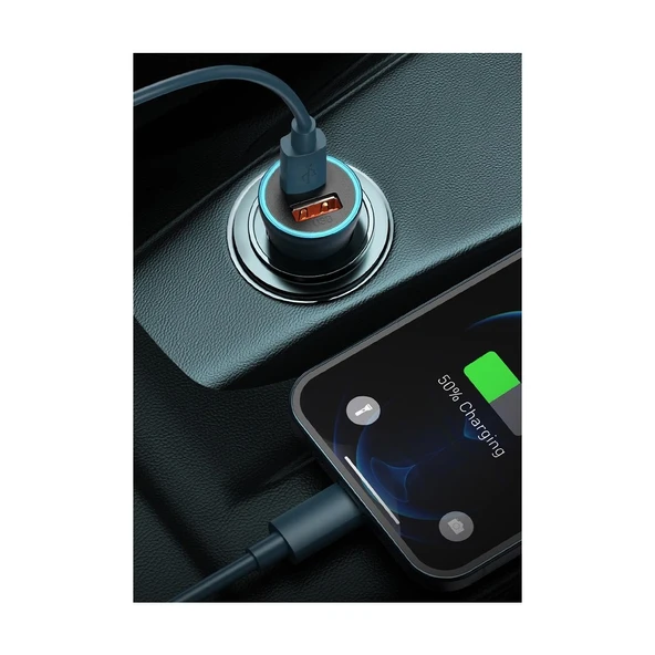 Baseus LED Işıklı Ultra Hızlı Dual Pd U+C 40W Araç Şarjı Araç Çakmaklık Şarjı Typc-E+Usb Girişli - 4