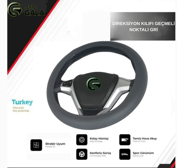 DİREKSİYON KILIFI GEÇMELİ NOKTALI GRİ