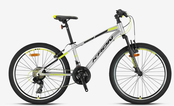 KRON XC 75 24 JANT 21 VİTES V FREN KELEBEK VİTESLİ FULL SHIMANO SİSTEM DAĞ BİSİKLETİ MAT GRİ-SİYAH/NEON SARI(KRN25-036)