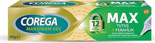 Corega Max Tutuş & Ferahlık Diş Protezi Yapıştırıcı 40Gr