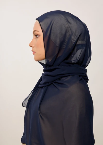 HOUSE OF MODEST- LACİVERT ŞİFON ŞAL - 5