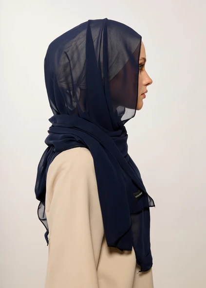 HOUSE OF MODEST- LACİVERT ŞİFON ŞAL - 4
