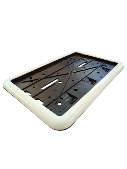 Çerçeveli Motor Plakalık Plaka Altlığı Beyaz 17x26 cm - 3