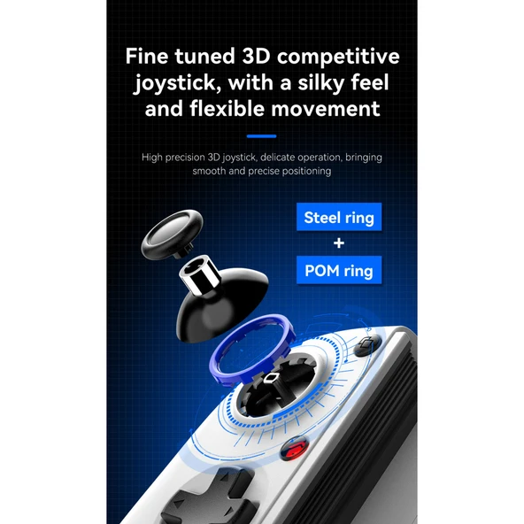 Ozmik BSP D11 Gamepad tetik Soğutma Oyun Denetleyicisi joystick PS Android IOS Beyaz - 5