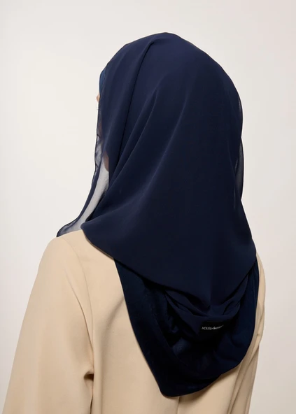 HOUSE OF MODEST-LACİVERT ŞİFON PENYE ŞAL - 5