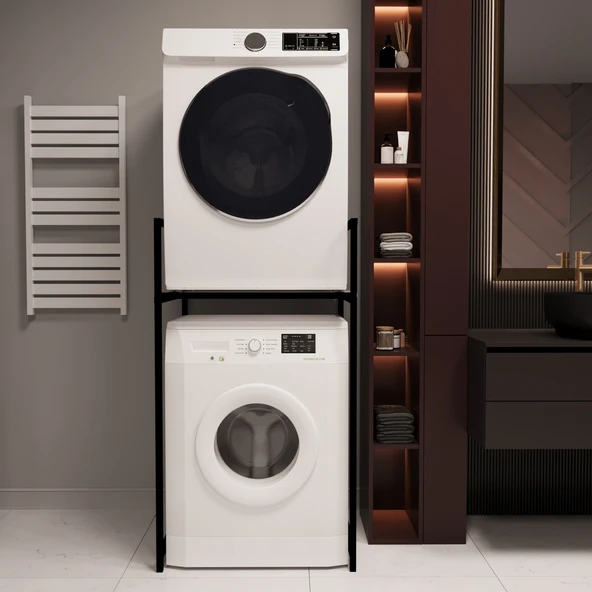 Banyo Rafı Çamaşır ve Kurutma Makinesi Dolabı Beyaz 1624