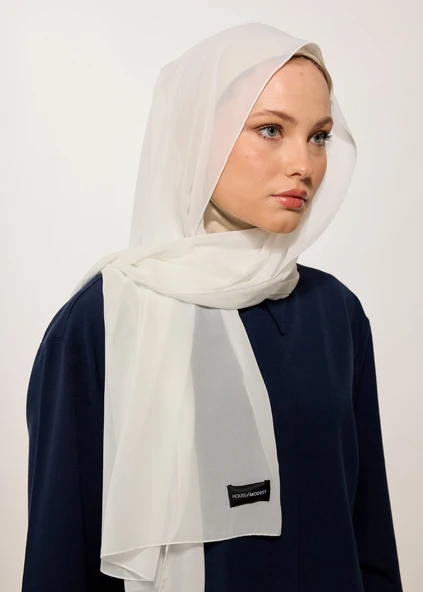 HOUSE OF MODEST- BEYAZ ŞİFON ŞAL - 4