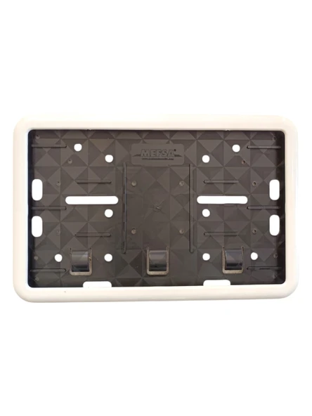 Çerçeveli Motor Plakalık Plaka Altlığı Beyaz 17x26 cm