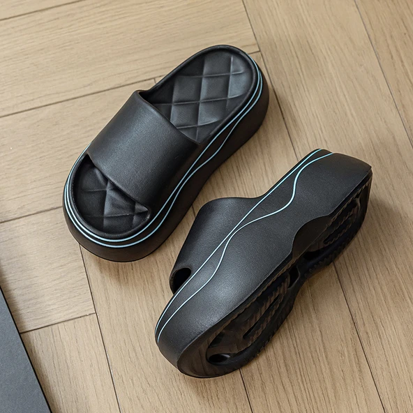 Kadın Platform Terlik - Kalın Tabanlı - Yüksek Topuklu (Beyaz) - Resim 6