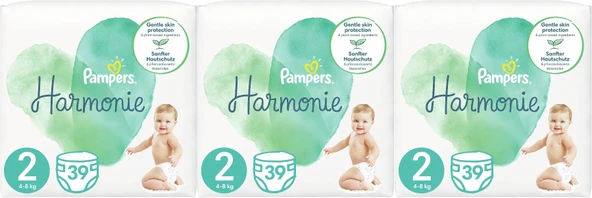 Prima Pampers Harmonie Bebek Bezi Beden:2 (4-8KG) Mini 117 Adet Aylık Ultra Fırsat Pk