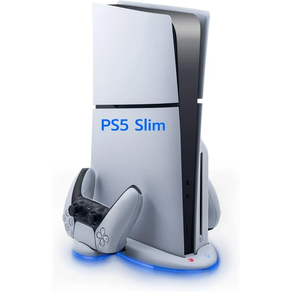 PS5 Slim için Wigearss Dikey Stand Soğutma Fanları 3 Seviyede Ayarlanabilir Fanlı Çok İşlevli Stand