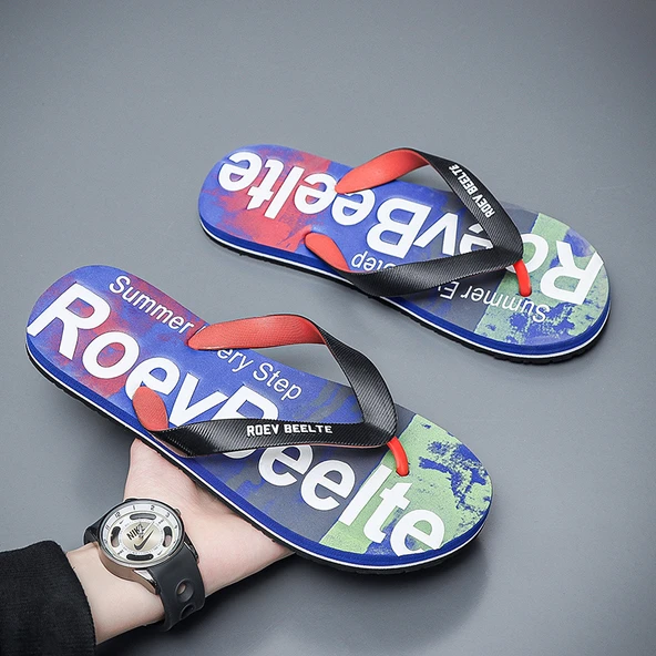 Erkek Plaj Terliği Sandalet (Mavi)