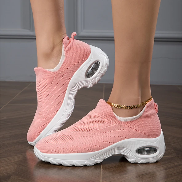 Kadın Örme Günlük Spor Ayakkabı (Pembe)
