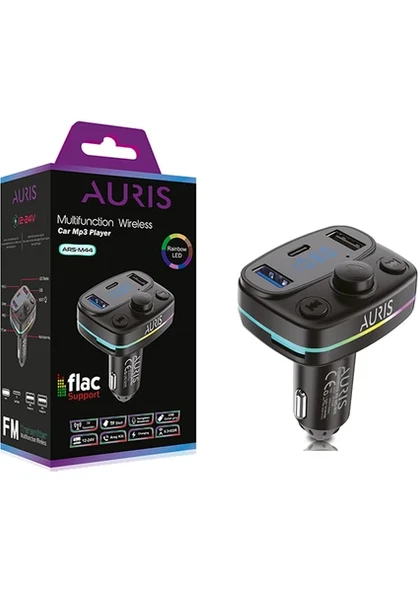 Auris ARS-M44 Araç Kiti 3.1A 15W Şarj ve Fm Transmitter Bluetooth 5.3 Telefon Görüşmesi