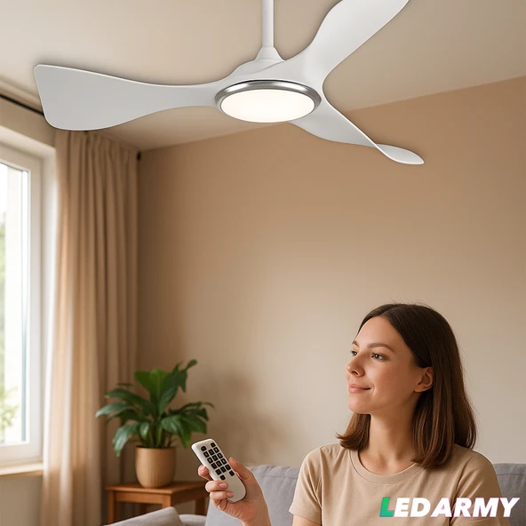 Cata CT-3001 Modern Tavan Vantilatörü Siyah LED Işıklı ve Uzaktan Kumandalı LED Sessiz Motor Şık Tasarım 3 Renk Moduyl - 7