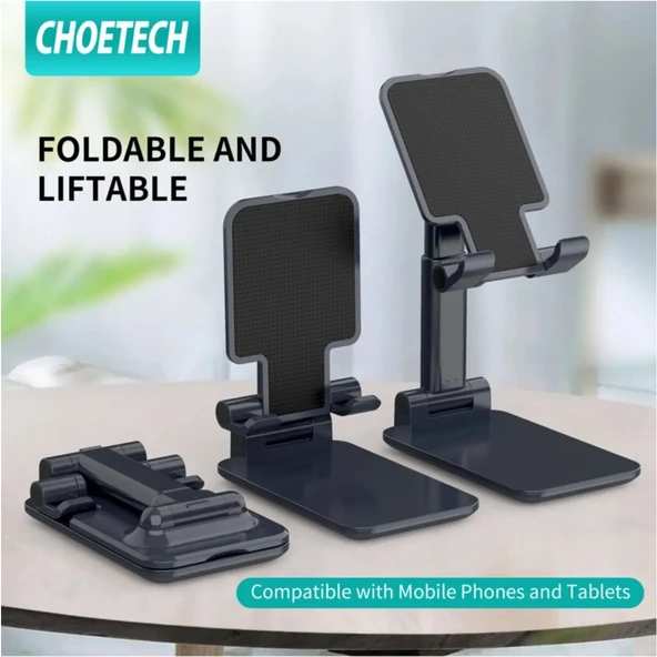 Choetech H88-GN Portatif Katlanır Alüminyum Yüksek Kalite Cep Telefonu Standı iPhone 15 Uyumlu - 4