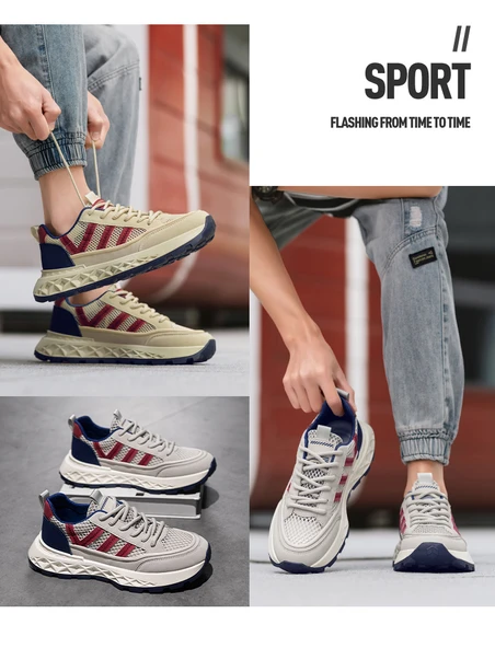 Erkek Günlük Kalın Taban Spor Ayakkabı (Haki-5) - 9