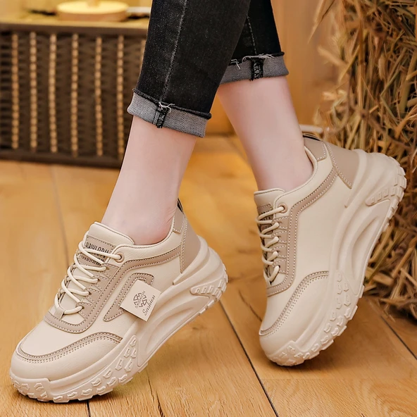 Kadın Günlük Düz Topuklu Ayakkabı (Haki) - Resim 5