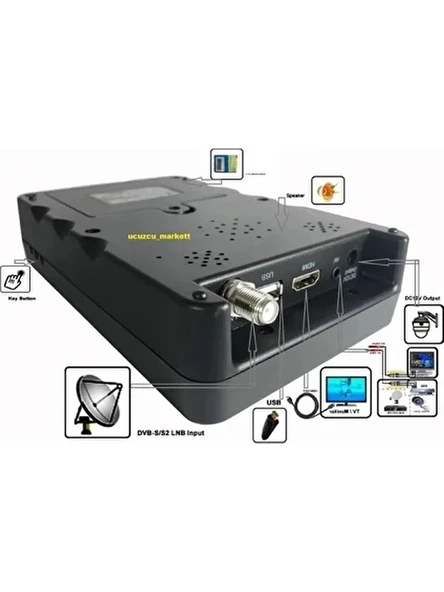 Görüntülü 3.5'' Inç Ekran Dijital Uydu Yön Bulucu(Canlı Yayın Izleme-Şarjlı-Taşıma Çantalı) - 3