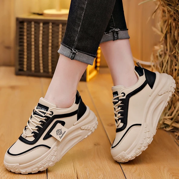 Kadın Günlük Düz Topuklu Ayakkabı (Haki) - Resim 2