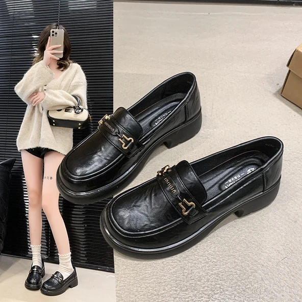 Kadın Loafer Ayakkabı (Siyah - Küçük - 2) - Resim 2