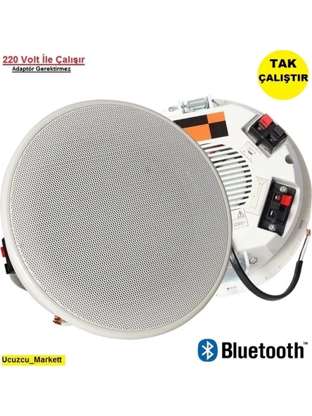 Bluetooth Alçıpan Tavan Hoparlör (12 cm - 220 Volt ile Direk Çalışır- Adaptör Gerektirmez)