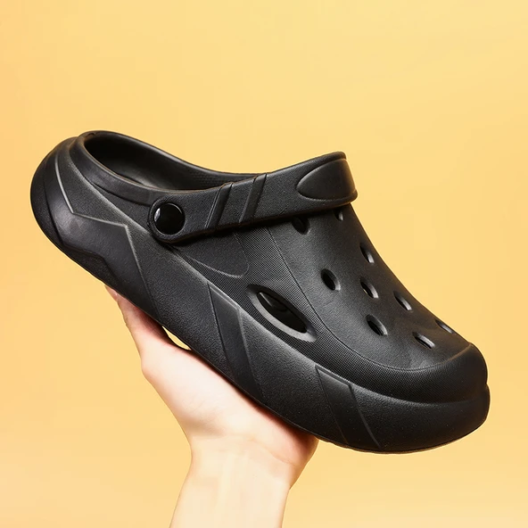 Unisex Günlük Terlik Sandalet (Siyah)