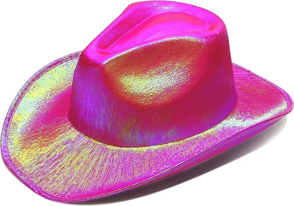 Işıltılı Kovboy Şapkası Hologramlı Parti Kovboy Şapkası Yetişkin - 4
