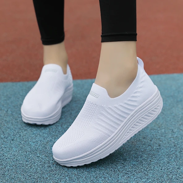 Kadın Platform Loafer Ayakkabı (Beyaz)