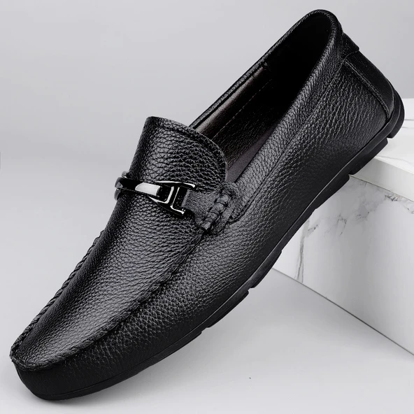 Erkek Deri Loafer Ayakkabı (Siyah)