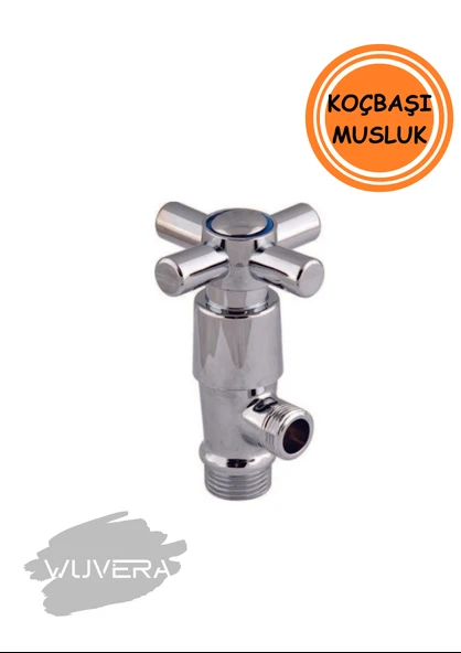 Wuvera Koçbaşı Aç Kapa Ara Musluk 1/2” Dişli TSE Belgeli Prinç Gövde