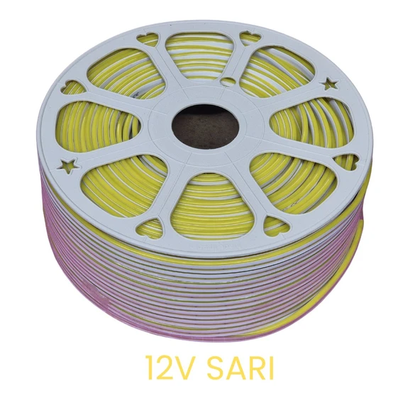 Hightek 12V Sarı Neon Şerit LED 100 Metre