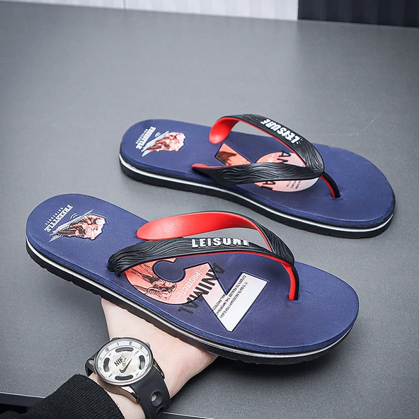 Unisex Parmak Arası Terlik Sandalet (Mavi)