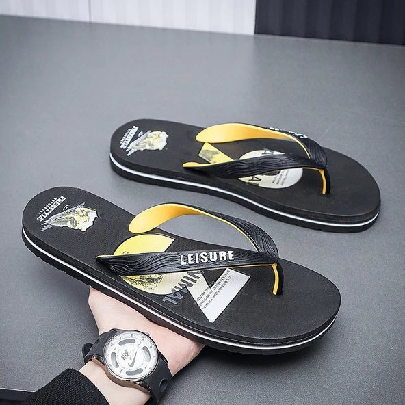 Unisex Parmak Arası Terlik Sandalet (Siyah)