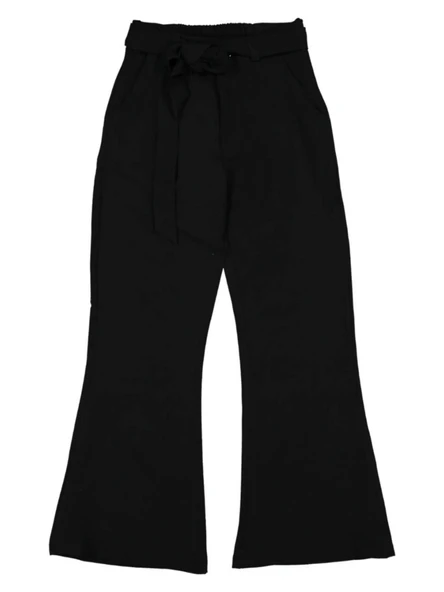 BEL KEMERLİ GENİŞ PAÇA KIZ PANTOLON