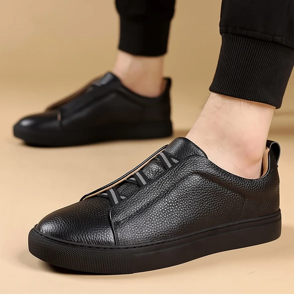 Erkek Deri Loafer Ayakkabı (Siyah)