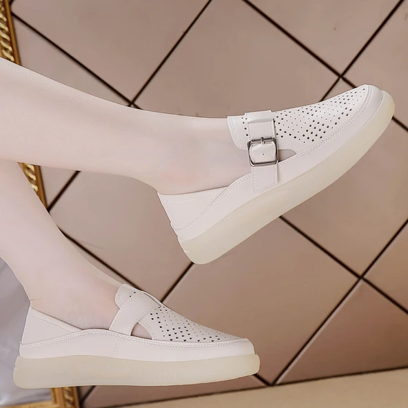 Kadın Günlük Loafer Ayakkabı (Bej-3) - 5